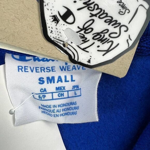 New Champion Men Blue Hoody Long Sleeve Sport Casual Pullover Sweatshirt US S - Picture 11 of 12